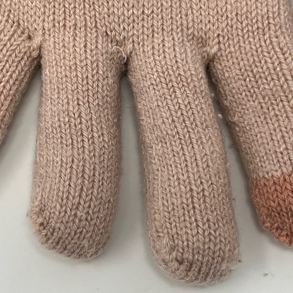 Pink Gloves Touchscreen Knit Ribbed Warm Winter Fuzzy Cuff Cozy Lined Glove Bow - Picture 10 of 17